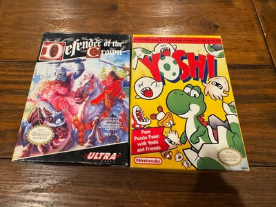 Defender of the Crown + Yoshi (Nintendo NES) CIB complete video games L@@K - Image 1 of 4