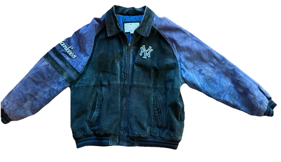 Chaqueta de Cuero Vintage NY YANKEES Cremallera Completa Talla XL Carl Banks G-3 Foto 1 de 4