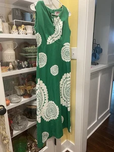 Vintage Hawaii Waltah Clarke's Size 12 Green Maxi Dress READ - Picture 1 of 15