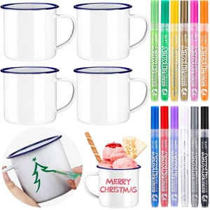16 Pcs Graduation DIY Mug Painted Mug Kit Personalized Coffee Mugs You Can De... - Picture 1 of 6