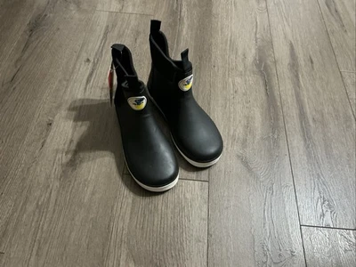 HISEA Kids Deck Boots Boys Girls Waterproof Ankle Rain Boots Black-US 7 Toddler - Image 1 of 3