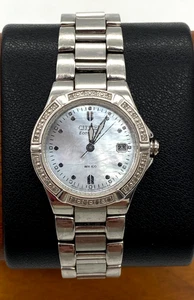 Citizen WR100 Eco Drive E011-S043697 Stainless Steel Diamond Bezel 26mm Watch - Picture 1 of 14