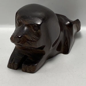 Geschnitzte Holz Hund Figur Vintage klein 3" lang Vintage - Bild 1 von 13