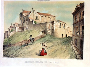 MADRID, CUESTA DE LA VEGA,litografía original de Van Halen, ca. 1847 - Imagen 1 de 1