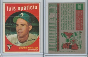 1959 Topps Baseball, #310 Luis Aparicio HOF, Chicago White Sox - Picture 1 of 1