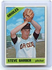 1966 TOPPS BASEBALL #477 STEVE BARBER, BALTIMORE ORIOLES, 100415