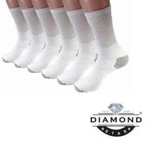 New 6-12 Pairs Men's White Solid Sports Crew Socks Cotton USA Long Size 9-11 - Picture 1 of 2