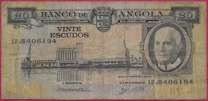 ANGOLA PORTUGUESE ADMINISTRATION 20 ESCUDOS 1962 PORTRAIT AMERICO TOMAS AT RIGHT - Picture 1 of 2