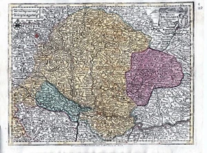 Antique map, Seutter / Lotter, c. 1744, Regni Hungariae delineation - Picture 1 of 1
