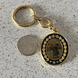Our Lady Fatima Saint Christopher Souvenir Keychain Key Ring #45870 - Picture 1 of 2
