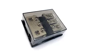 KnuKonceptz Bassik 3 Way 0 Gauge to 0 - 4 Gauge Mini ANL Fuse Block w Fuses - Imagen 1 de 5