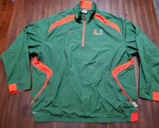 Nike 1/4 Zip Miami Hurricanes Pullover Jacket Mens XL Green