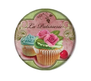 La Patisserie Cupcakes Baker's Gift - Handpressed Mirror, Magnet or Pin 2.25" - Picture 1 of 4