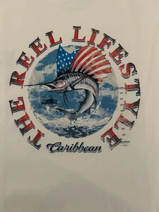 Camiseta de manga corta Caribbean para hombre, talla XLT 2XT 3XB tropical, pez grande/alto nueva con etiquetas - Imagen 1 de 5