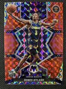 2021-22 Panini Mosaic Bones Hyland Red Mosaic Prizm Rookie #214 Denver Nuggets - Picture 1 of 2