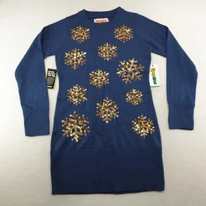 Tipsy Elves Snowflake Knitted Sequin Sweater Dress Womens Small Christmas NEW - Picture 1 of 11