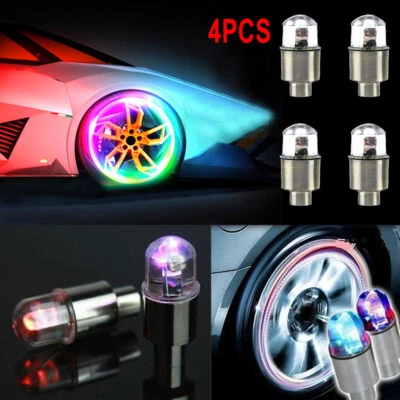 4pcs Car Wheel Tire Tyre Air Valve Stem Screw LED Light Caps Cover Accessories - Image 1 of 4