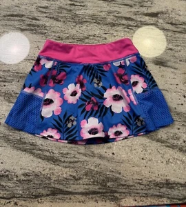 Avia Blue Floral Print Tennis Skirt Girls S - Picture 1 of 5