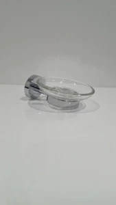 Seifenschale Wandmontage Qualität Messing verchromt & Glas mit Beschlägen - Bild 1 von 1