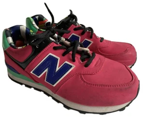 NEW BALANCE 574 KL574TXG RUNNING SHOES, PINK, GIRLS US 4.5 4 1/2, GENTLY WORN - Picture 1 of 9