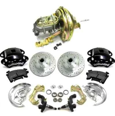 Pontiac Beaumont 1964 freno de disco delantero conversión stock negro Wilwood 9" Booster Foto 1 de 2