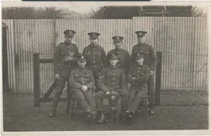 RP POSTCARD 7 LONDON BRITISH SOLDIERS A KITTEN & DOG APRIL 1916 FINSBURY PARK - Picture 1 of 2