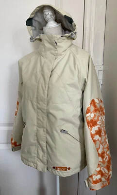 Chaqueta impermeable con capucha 3 en 1 BURTON esquí/snowboard - niñas jóvenes XL beige/naranja Foto 1 de 4