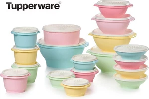 Tupperware Heritage Collection Pastel Servalier Bowls 18 Storage Container Set - Picture 1 of 18