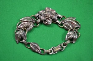Vintage 1/20 12k Gold gefüllt auf Sterlingsilber floral verziert Armband, 5", P13 - Bild 1 von 4
