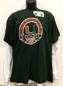 University of Miami Hurricanes Men's Layered t-Shirts, Cotton - L, NWT - Picture 1 of 7