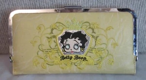 Betty Boop gelblich/hellbraun Geldbörse "King Features" Druckknopfverschluss mit Reißverschlusstasche - Bild 1 von 7