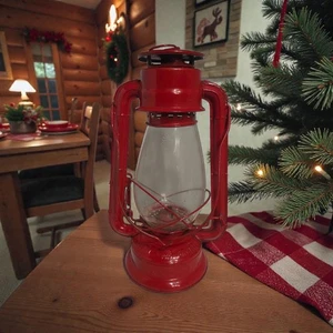 Lanterna Rossa Vintage Marca Sole N.5000 Originale Globo Goffrato 12"x6,5" Decorazione Vacanze - Foto 1 di 12