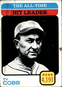 The All-Time Hit Leader - Ty Cobb 1973 Topps #471 Detroit Tigers - Picture 1 of 2