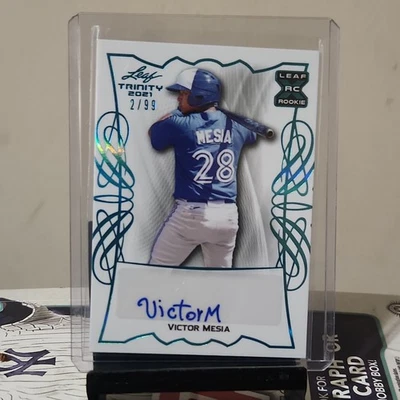 2021 Leaf Trinity Base Auto /99 Victor Mesia #BA-VM1 Auto  - Image 1 of 2