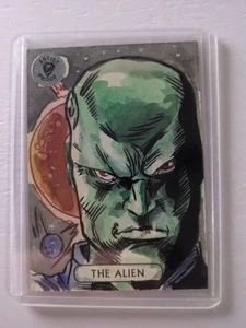 2016 Cryptozoic DC Comics Liga de la Justicia The Alien boceto 1/1 de Vinicius Moura - Imagen 1 de 2