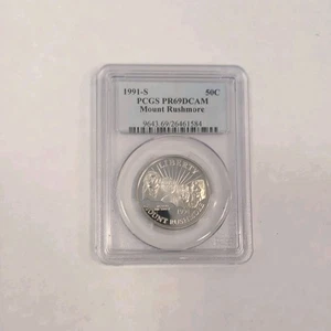 1991-S PCGS PR69DCAM Mount Rushmore Silver Commemorative Proof 50C - Picture 1 of 2