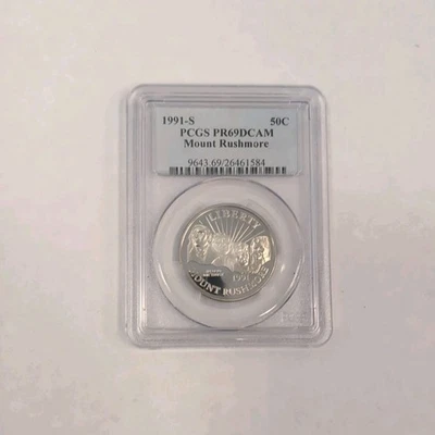 1991-S PCGS PR69DCAM Mount Rushmore Silver Commemorative Proof 50C - Image 1 of 2