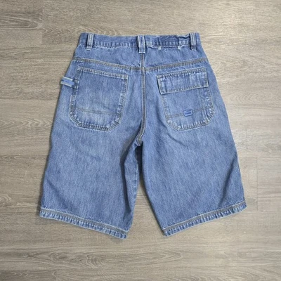 Vintage FUBU Shorts Jorts Mens 32 Blue Jean Denim Baggy Wide Carpenter 90s Y2K - Image 1 of 4