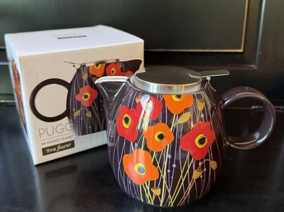 (NEW in Box) Tea Forte PUGG Poppy Fields 24 oz Teapot With Infuser - Image 1 of 4