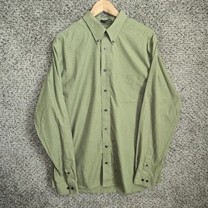 Eddie Bauer Shirt Mens Large Tall Green Button Down Wrinkle Resistant Cotton - Picture 1 of 7