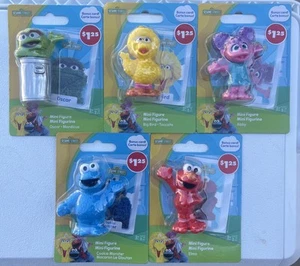 Sesame Street Mini Figures Cookie Monster, Big Bird, Oscar, Abby & Elmo Set Of 5 - Picture 1 of 7