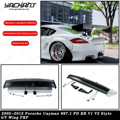 Alerón trasero de maletero FRP para 05-12 Porsche Cayman 987.1 PD RB V1 V2 estilo GT Wing Foto 1 de 4