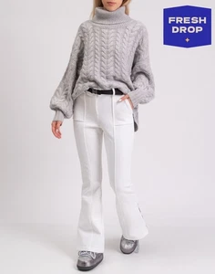 RRP €765 ERIN SNOW Zola Ski Trousers US6 UK10 IT42 M White Flare Belted Zipped - Picture 1 of 6