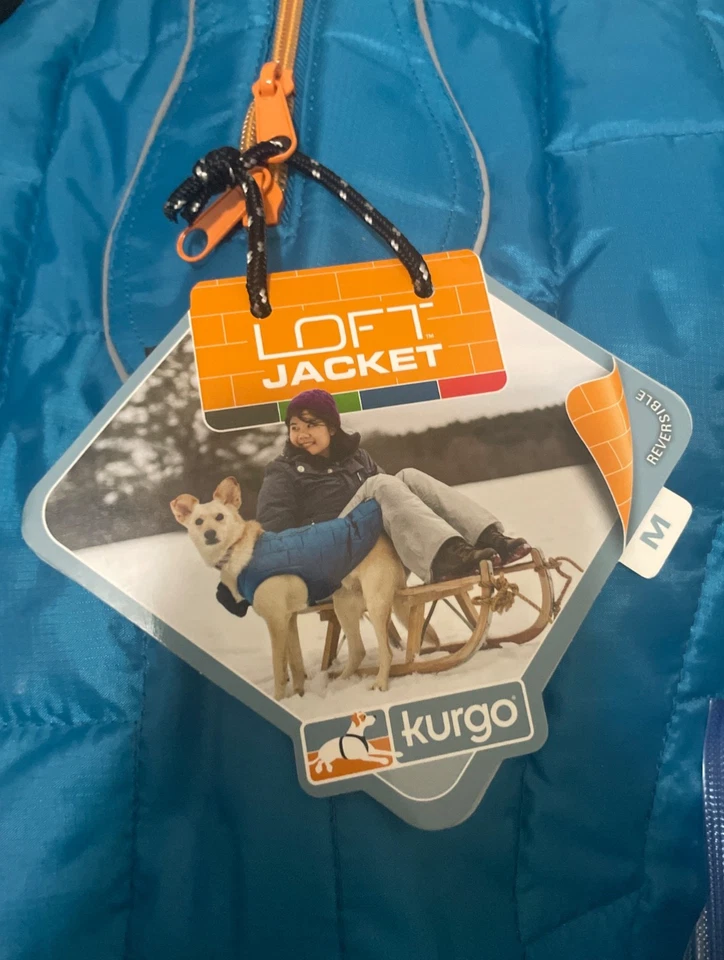 Chaqueta Kurgo Dog Loft Talla M Azul/Naranja Reversible, Resistente al Agua Nueva con Etiquetas Foto 1 de 4
