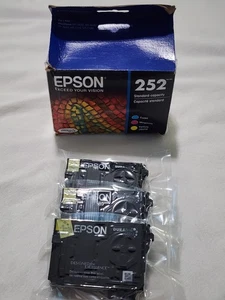 Epson 252 Tintenpatrone Cyan Magenta Gelb 3 Stück Original OEM NEU - Bild 1 von 3