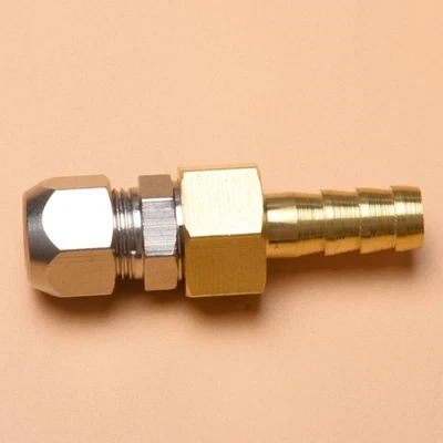 5/16" - 5/16" Compression Hose Barb Fitting Transmission Cooler Line Adapter - Image 1 of 4