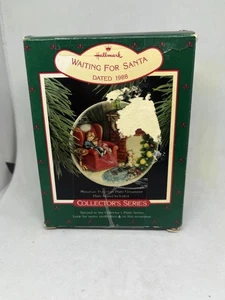 Punze "Warten auf den Weihnachtsmann" 1988 Miniatur Porzellan Teller Ornament. - Bild 1 von 6
