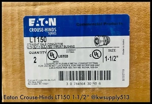 Eaton Crouse-Hinds LT150 Straight Male Connector No Insulated Throat Bushing1.5" - Picture 1 of 2
