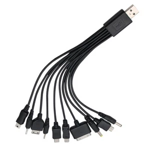 Universal USB To Multi Plug Cell Phone Charger Cable 10 To 1 USB Cable For Phone - Zdjęcie 1 z 4
