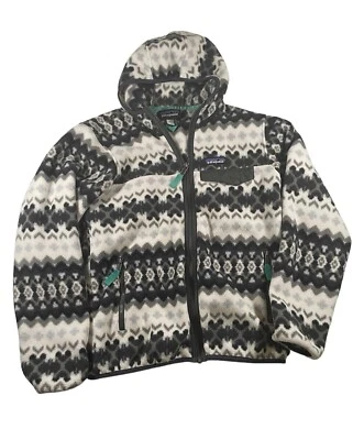 Patagonia Synchilla Jacket Womens S Polyester Geometric Striped Gray Full Zip - Image 1 of 4